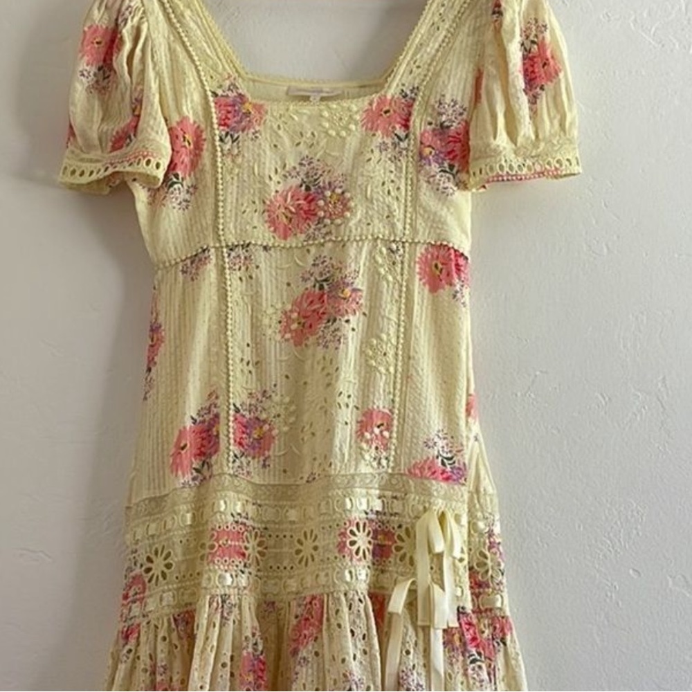LoveShackFancy Reggie Yellow Floral Dress - Picture 7 of 11